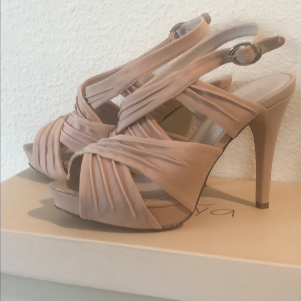 Nude Platform Slingback Sandals - made in Italy